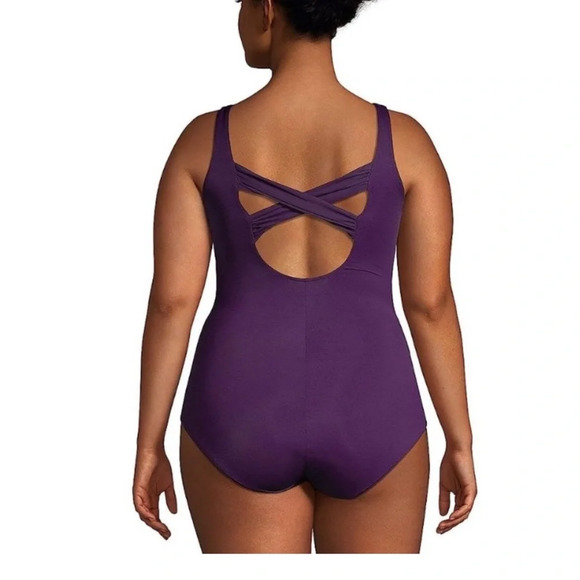 Lands’ End One Piece Carmela Tummy Control Teal Swimsuit Size 18D Slender Suit - Picture 12 of 13